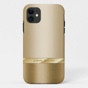 Capa Para iPhone 11 Folha Dourado chique com caso conhecido feito sob