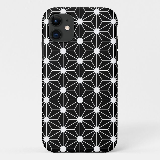 Capa Para iPhone 11 Folha preta de Asanoha (Verso)