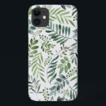 Capa Para iPhone 11 Folhas Botânicas Elegantes Aquarela<br><div class="desc">Pintado à Mão</div>