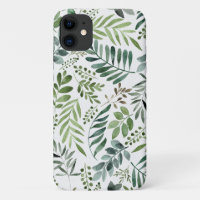 Folhas Botânicas Elegantes Aquarela 