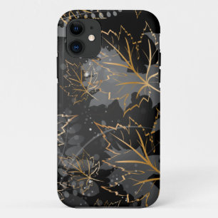 Capa Para iPhone 11 Folhas de ouro 5