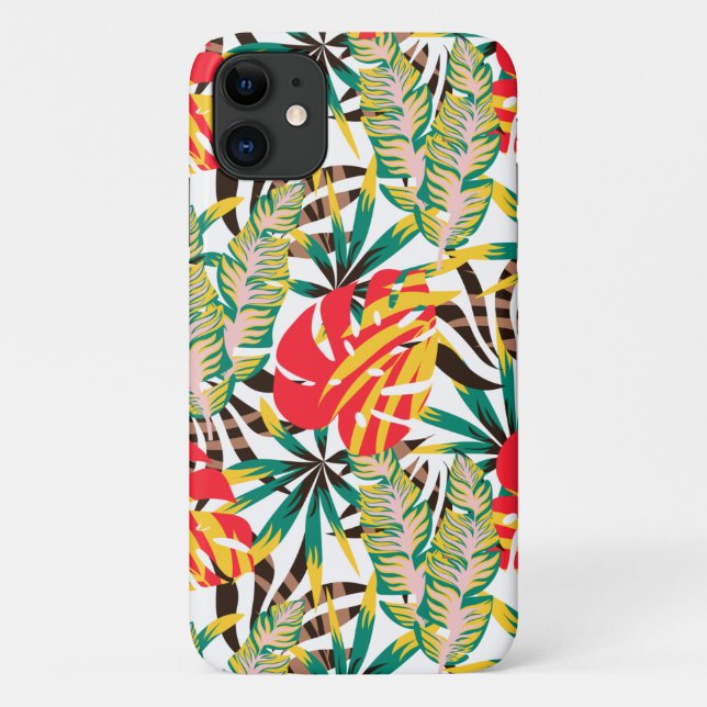 Capa Para iPhone 11 Folhas de Palma Tropicais Selvagens (Verso)