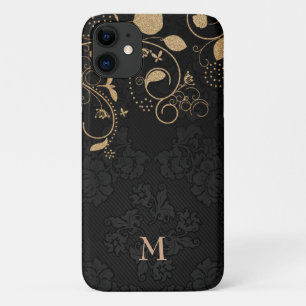 Capa Para iPhone 11 Folhas Douradas de brilho