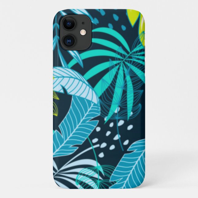 Capa Para iPhone 11 Folhas tropicais (Verso)