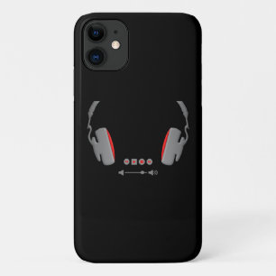 Capa Para iPhone 11 Fones de ouvido com botões de controle de volume d