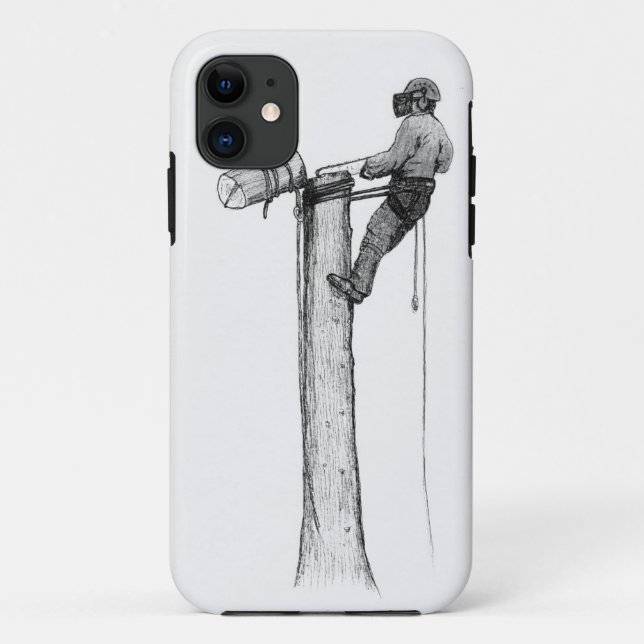 Capa Para iPhone 11 Forester do cirurgião arborista em árvore (Verso)