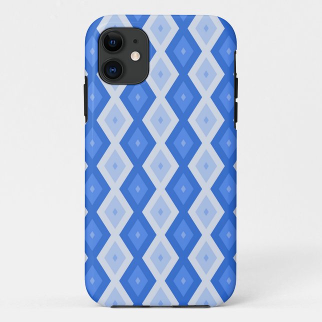 Capa Para iPhone 11 Formas de diamante azul (Verso)