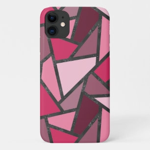 Capa Para iPhone 11 Formas de vidro cor-de-rosa