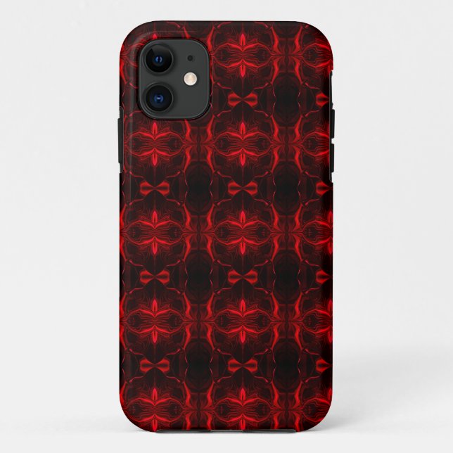 Capa Para iPhone 11 Formas em vermelho flutuando sobre fundo preto (Verso)