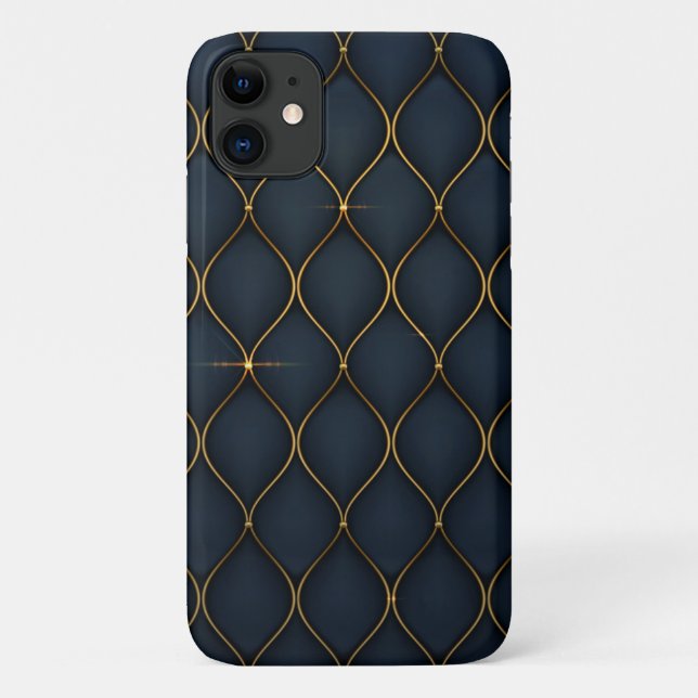 Capa Para iPhone 11 formas luxuosas de fundo - ouro (Verso)