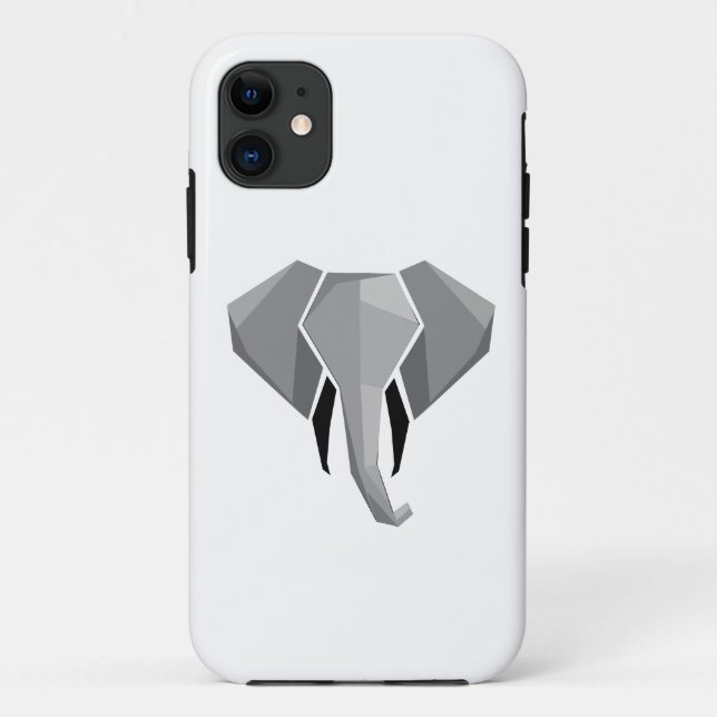 Capa Para iPhone 11 Formas Simples Geométrica Cabeça de Elefante (Verso)