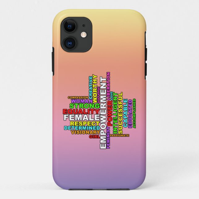 Capa Para iPhone 11 Forte Nuvem Mundial de Palavras (Verso)