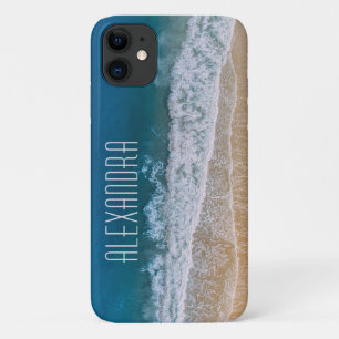 Capa Para iPhone 11 Foto aérea Sandy Beach Palm Coast Turquoise Sea