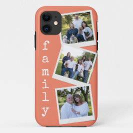 Capa Para iPhone 11 Foto da família moderna Coral Instantâneo de Quadr