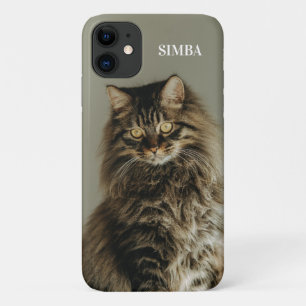 Capa Para iPhone 11 Foto de gato personalizada e nome personalizado de