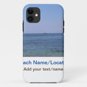 Capa Para iPhone 11 foto de oceano de água praia adicionar nome texto