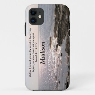 Capa Para iPhone 11 Foto do Oceano Deus sabia que você Bíblia Verse