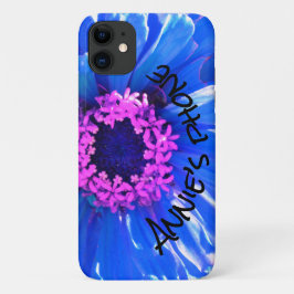 Capa Para iPhone 11 Foto floral azul-margarida