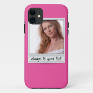 Capa Para iPhone 11 foto imediata - photoframe - no rosa quente