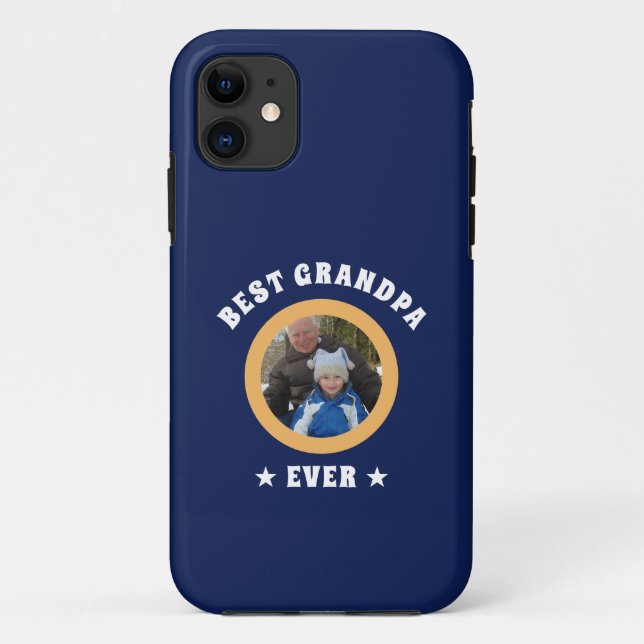 Capa Para iPhone 11 Foto Personalizada da Melhor Vovô Alguma Vez (Verso)