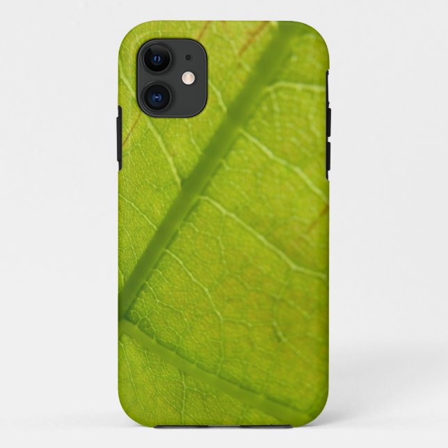 Capa Para iPhone 11 Fotografia Botânica de Folha Verde (Verso)