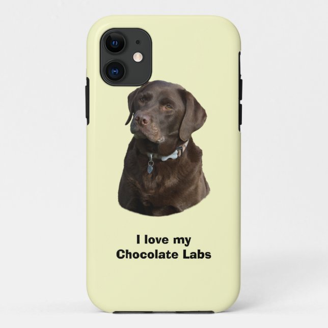 Capa Para iPhone 11 Fotografia de cão Labrador Chocolate (Verso)