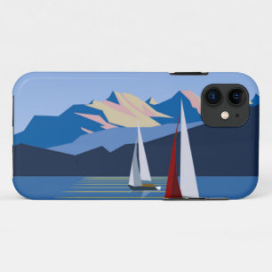 Capa Para iPhone 11 Fotografia de veleiros e montanhas