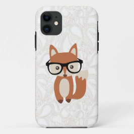 Capa Para iPhone 11 Fox w/Glasses do bebê do hipster
