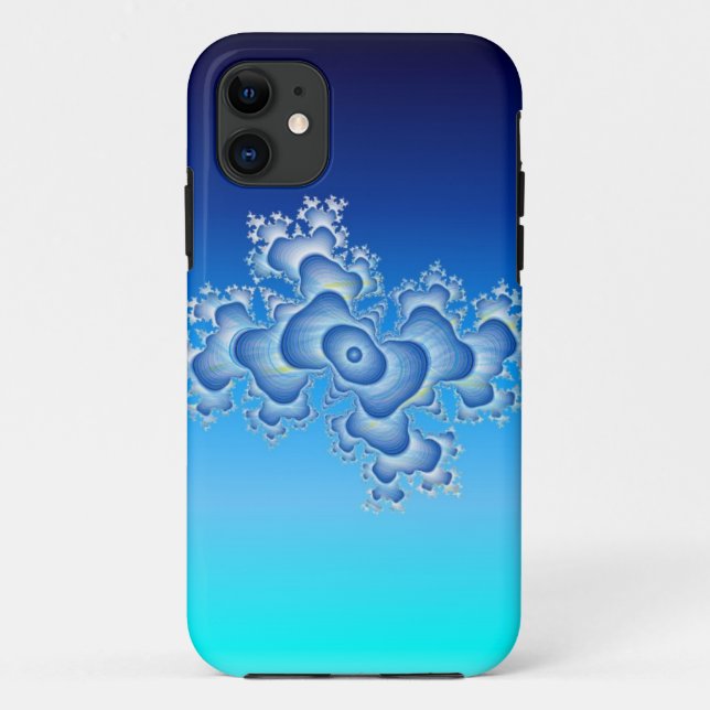 Capa Para iPhone 11 Fractal Aqua (Verso)