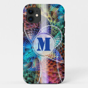 Capa Para iPhone 11 Fractal de apófise abstrato X + seu monograma