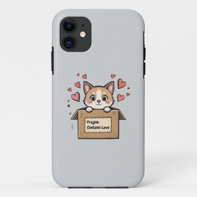 Capa Para iPhone 11 Fragile: Contains Love (Verso)