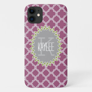 Capa Para iPhone 11 Framboesa, Framboesa Branca, Padrão De Latice Mon