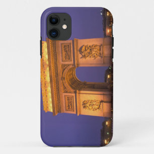 Capa Para iPhone 11 França, Paris, Arco do Triunfo ao anoitecer.