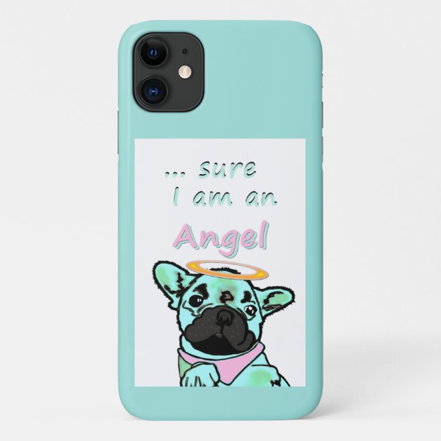 Capa Para iPhone 11 Französische Bulldogge Engel (Verso)