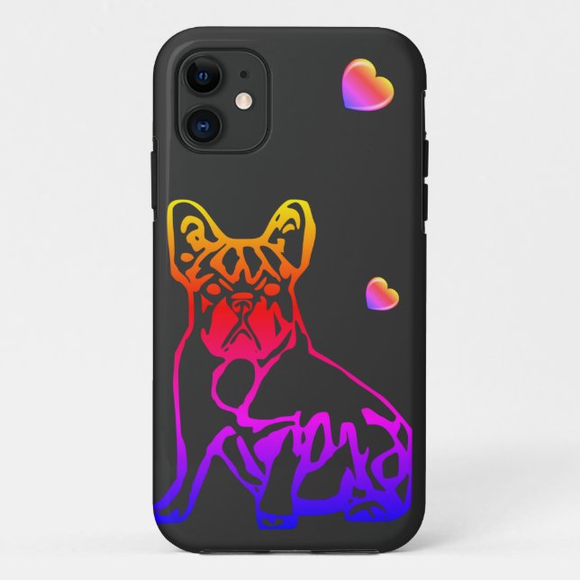 Capa Para iPhone 11 Französische Bulldoggen mit Herz French Bulldog (Verso)