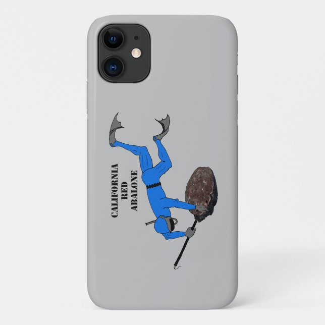 Capa Para iPhone 11 Freediving California Trophy Abalone Diver URM (Verso)