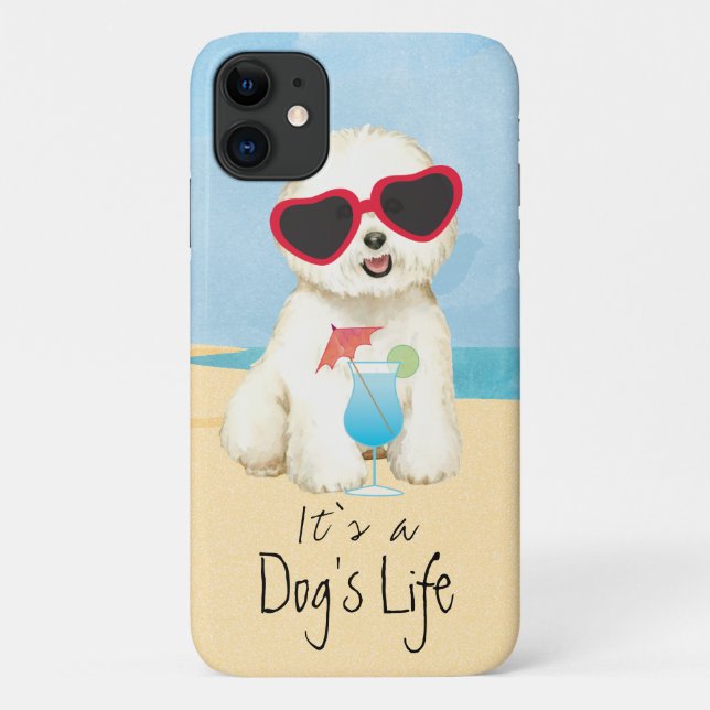 Capa Para iPhone 11 Frise de Bichon de Verão (Verso)