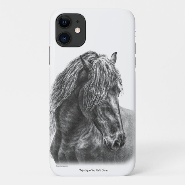 Capa Para iPhone 11 Frísia Horse Retrait Wavy Mane (Verso)