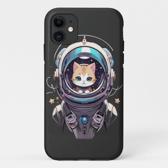 Capa Para iPhone 11 Fronteira Final do Gatinho Cósmico (Verso)