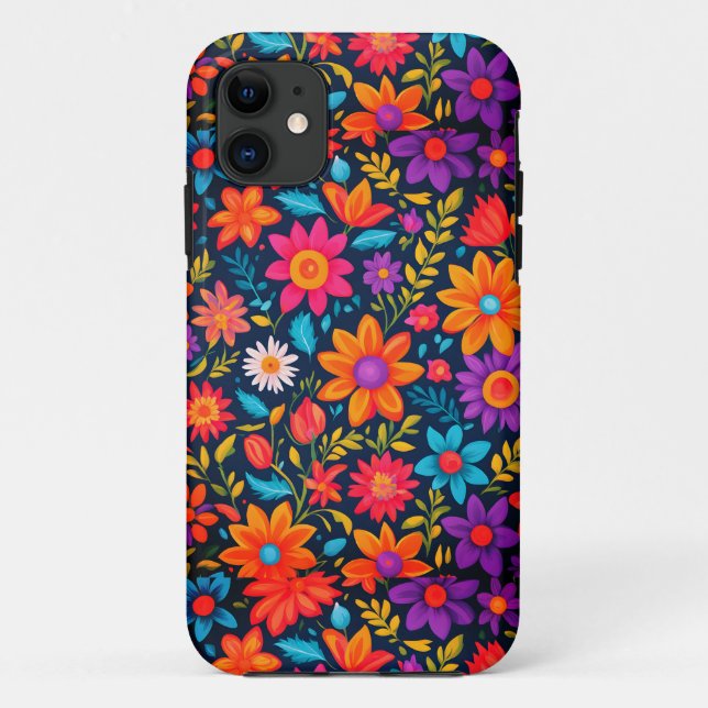 Capa Para iPhone 11 Fronteira floral (Verso)