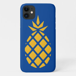 Capa Para iPhone 11 Fruta-branca Laranja e Ananás-Azuis