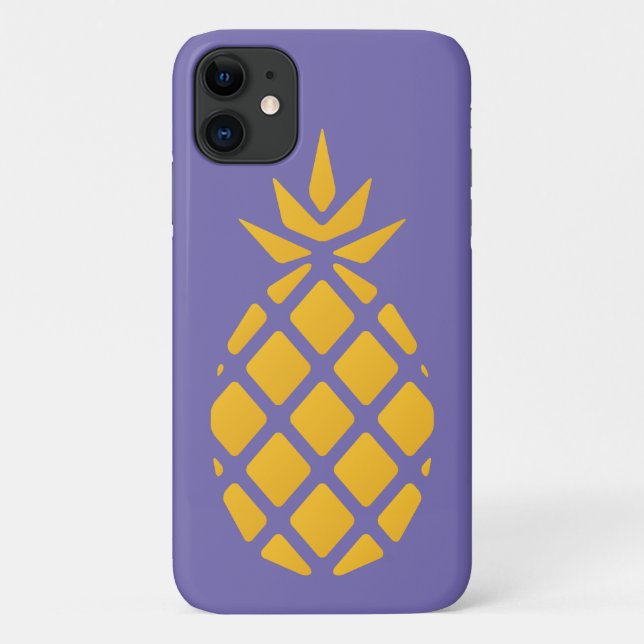 Capa Para iPhone 11 Fruta-branca Laranja e Ananás-púrpura (Verso)