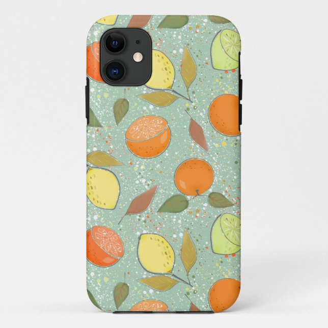 Capa Para iPhone 11 Fruta com limões, laranjas (Verso)