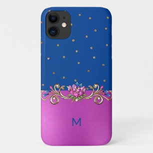 Capa Para iPhone 11 Fuchsia Blue e Dourado com biscoitos