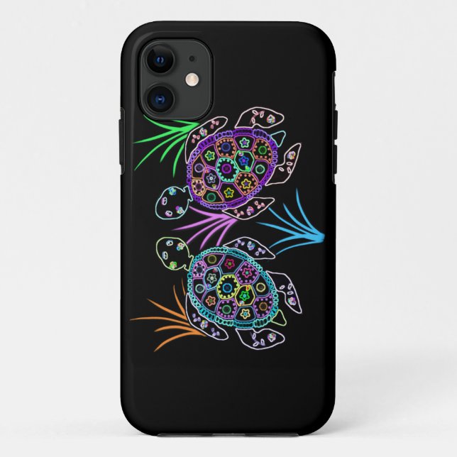Capa Para iPhone 11 Fulgor da tartaruga de mar (Verso)