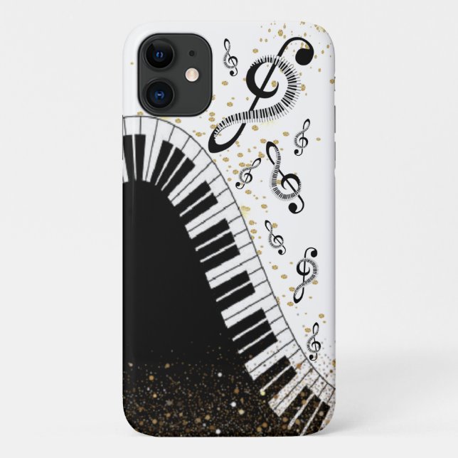 Capa Para iPhone 11 Funda para iPhone / iPad con piano y notas musical (Verso)