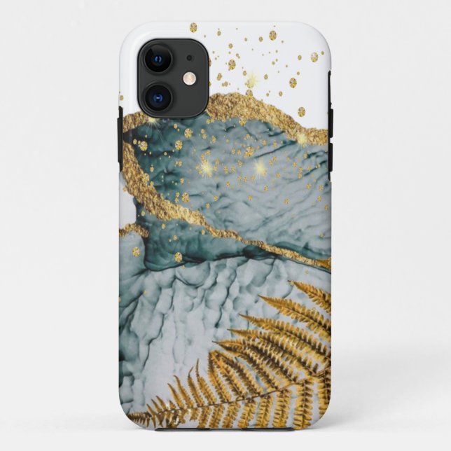 Capa Para iPhone 11 Funda para iPhone / iPad   mármol con dorado (Verso)