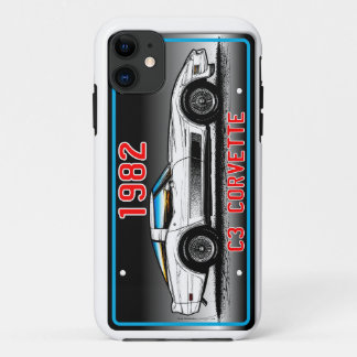 Capa Para iPhone 11 Fundo 1982 das Arte-Cinzas da matrícula de C3