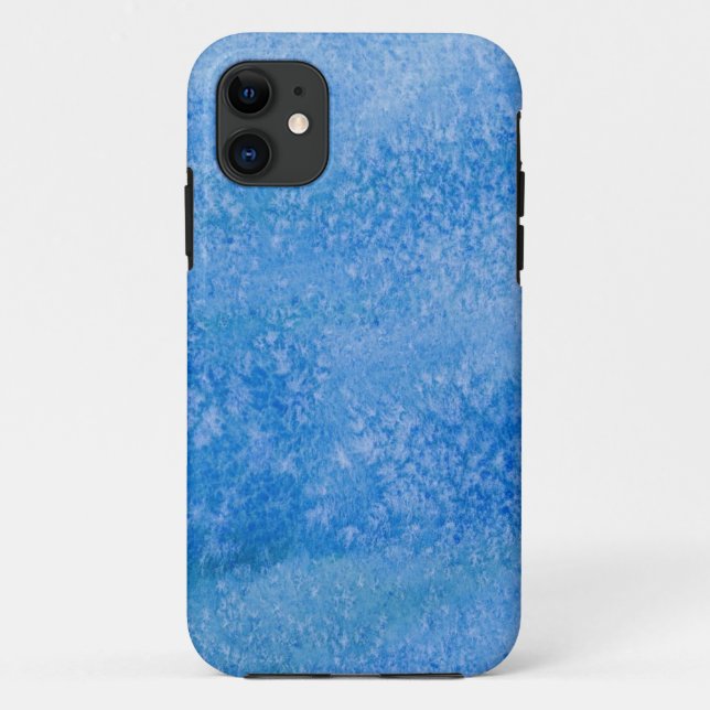 Capa Para iPhone 11 Fundo azul da aguarela (Verso)