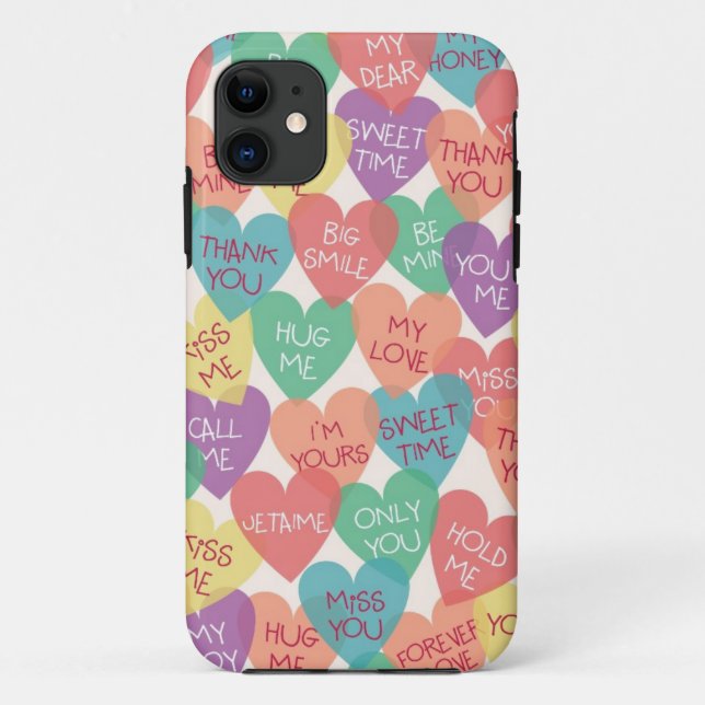 Capa Para iPhone 11 Fundo da Forma de Amor (Verso)